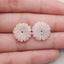 Natural Pink Opal Carved Flower Earring Beads ,16X3mm, 2.2g