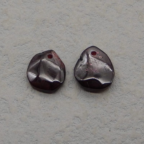 Natural Garnet Earring Beads 15*14*3mm, 3.6g