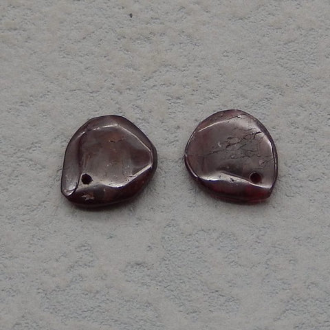 Natural Garnet Earring Beads 15*14*3mm, 3.6g