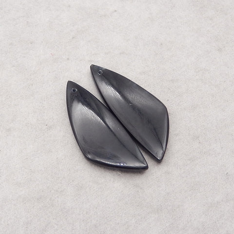 Natural Obsidian Gemstone Earring Bead, Gemstone Earring Pair, 39x16x4mm, 8g