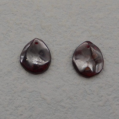 Natural Garnet Earring Beads 15*14*3mm, 3.6g