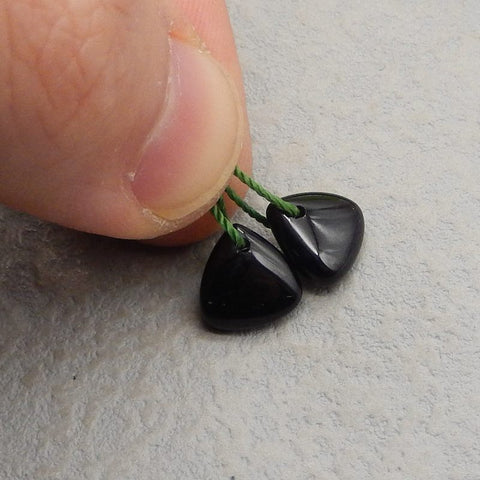 Natural Obsidian Earring Beads 9*8*4mm, 1.0g