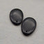 Paire de boucles d'oreilles en pierres précieuses ovales en obsidienne naturelle, 25x18x4 mm, 6,1 g