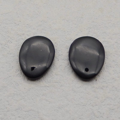 Natural Obsidian Earring Beads 20*15*4mm, 4.4g