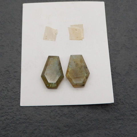 Natural Labradorite Cabochons Paired 20*13*5mm, 20*11*5mm, 9.3g