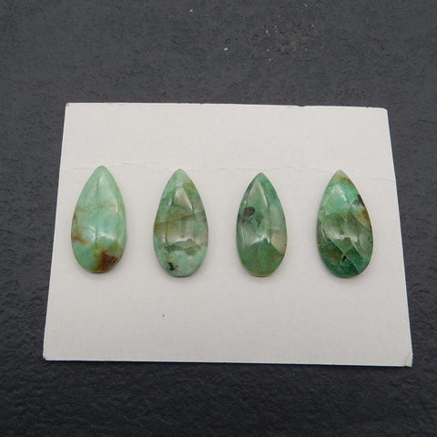 4 pcs Natural Chrysocolla Cabochons 30*15*6mm, 15.4g - Gomggsale