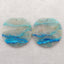 Natural  Chrysocolla Gemstone Earring Beads, Drill Gemstone Earrings Pair, 28x30x3mm, 10.9g