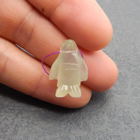 Natural Nephrite Jade Carved penguin Pendant Bead 23*27*11mm, 4g