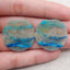 Natural  Chrysocolla Gemstone Earring Beads, Drill Gemstone Earrings Pair, 28x30x3mm, 10.9g