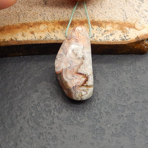 Natural Crazy Lace Agate Pendant Bead 28*14*9mm, 5.6g