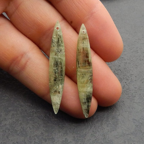 Natural Green Kyanite Earring Beads 45*8*4mm, 6.7g