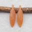 Natural Amazonite Carved Leaf Earring Beads 34*9*4mm, 3.5g