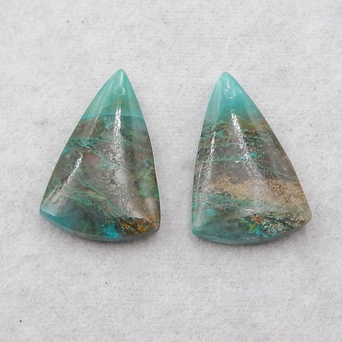 Natural Chrysocolla Earring Beads 27x16x5mm, 6.8g