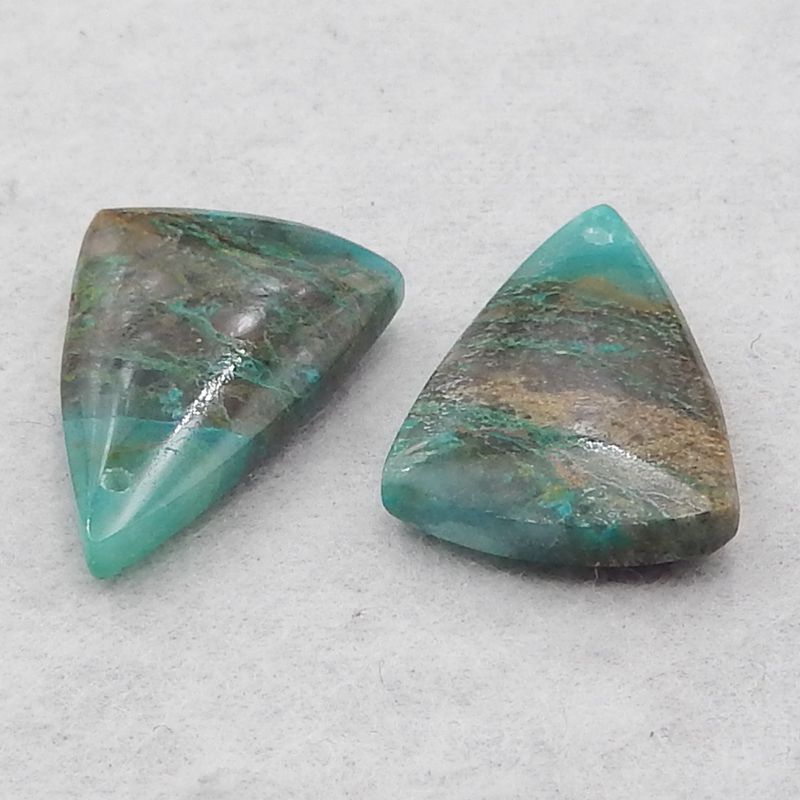 Natural Chrysocolla Earring Beads 27x16x5mm, 6.8g