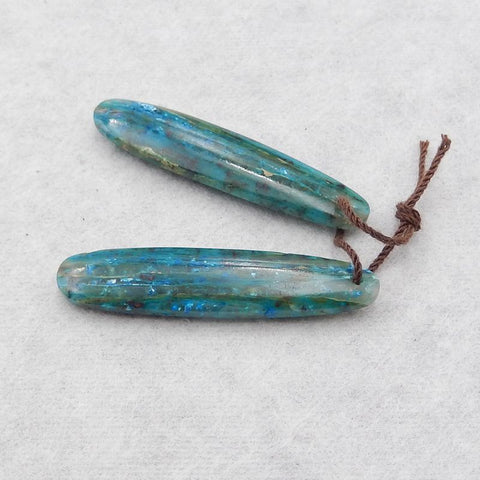 Natural Chrysocolla Earring Beads 40*10*4mm, 5.6g