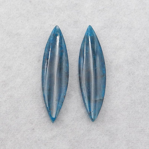 Natural Blue Apatite Crystal Earring Beads 37*10*5mm, 6.4g