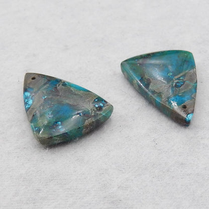 Natural Chrysocolla Earring Beads 27x16x5mm, 6.8g