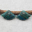 Natural Chrysocolla Carved leaf Earring Beads 19*30*4mm, 7.0g