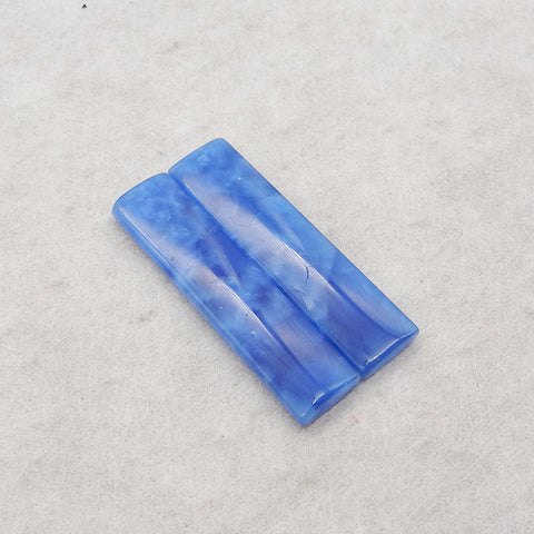 Blue Onyx Gemstone Earring Beads,Fashion Earring Pair,Jewelry DIY Making,41x10x4mm,6.5g