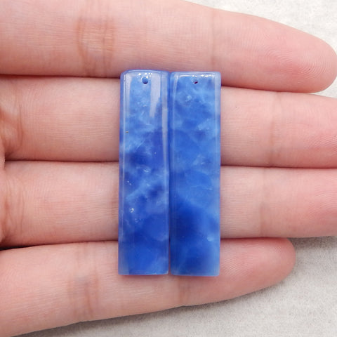 Blue Onyx Gemstone Earring Beads,Fashion Earring Pair,Jewelry DIY Making,41x10x4mm,6.5g