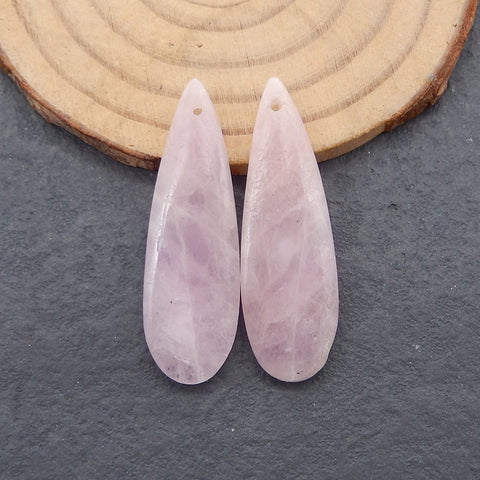 Natural  Rose Quartz Earring Beads,Handmade Gemstone Earring pair,Gemstones For Jewelry Making,36x11x4mm,6.4g