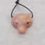 Hand Carved  Natural Rose Quartz  Bear Head Pendant ,Handmade Gemstone Pendant,36x30x14mm,18.5g