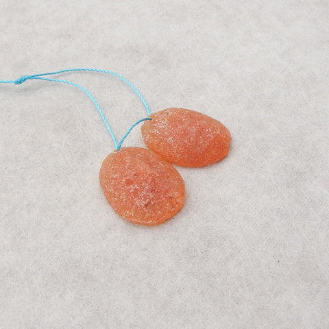 Nugget (Rough Sides) Natural Red Agate Gemstone Earring Beads