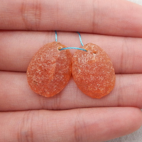 Nugget (Rough Sides) Natural Red Agate Gemstone Earring Beads