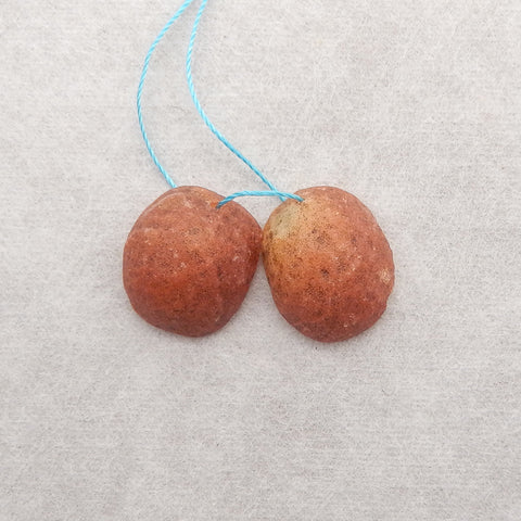 Nugget (Rough Sides) Natural Red Agate Gemstone Earring Beads