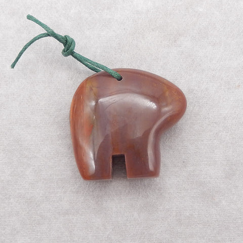 Natural Agate Gemstone Pendant Bead, Drilled Gemstone Pendant,Handmade Pendant Gift, 53x33×10mm, 21.6g