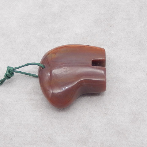 Natural Agate Gemstone Pendant Bead, Drilled Gemstone Pendant,Handmade Pendant Gift, 53x33×10mm, 21.6g