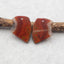 Natural Warring States Red Agate Earring Beads 23*18*5mm, 5.3g