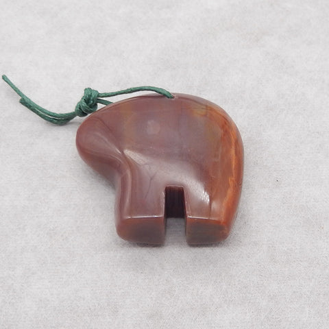 Natural Agate Gemstone Pendant Bead, Drilled Gemstone Pendant,Handmade Pendant Gift, 53x33×10mm, 21.6g