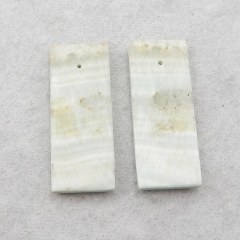 2 PCS Natural Hemimorphite Pendant Beads 33*11*2mm, 34*12*3mm, 12.3g