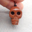 Red Sand Stone Carved skull Pendant Bead 24*21*17mm, 12.1g