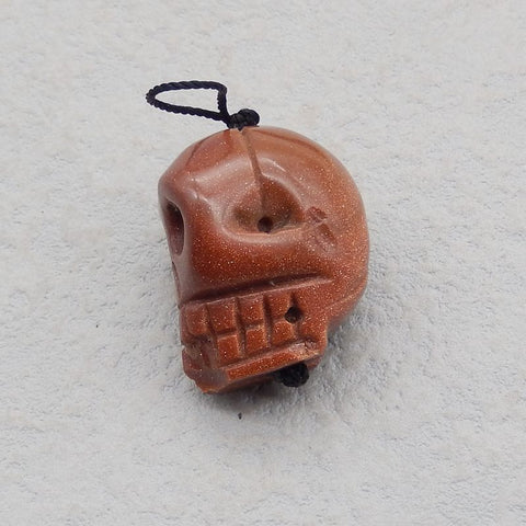 Red Sand Stone Carved skull Pendant Bead 24*21*17mm, 12.1g