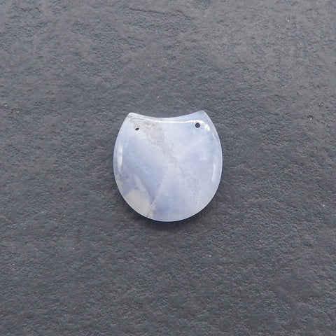 Natural Blue Lace Agate Double Hole Pendant Bead