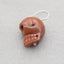 Red Sand Stone Carved skull Pendant Bead 24*21*17mm, 12.1g