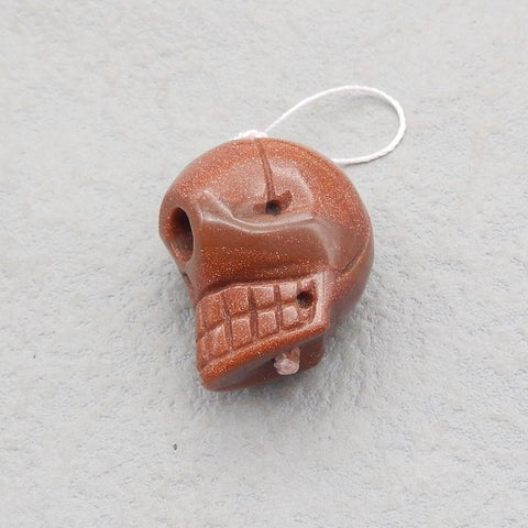 Red Sand Stone Carved skull Pendant Bead 24*21*17mm, 12.1g