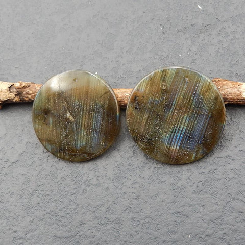 Paire de boucles d'oreilles en labradorite, 36 x 3 mm, 18 g