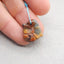 Natural Red Creek Jasper Carved flower Pendant Bead 18*17*4mm, 2.1g