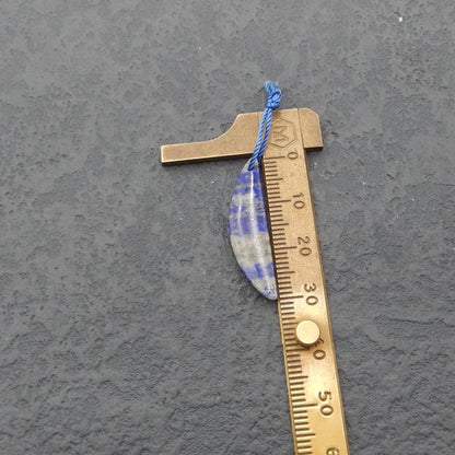 Paire de boucles d'oreilles en pierres précieuses de lapis-lazuli naturel, 31 x 8 x 3 mm, 3,48 g