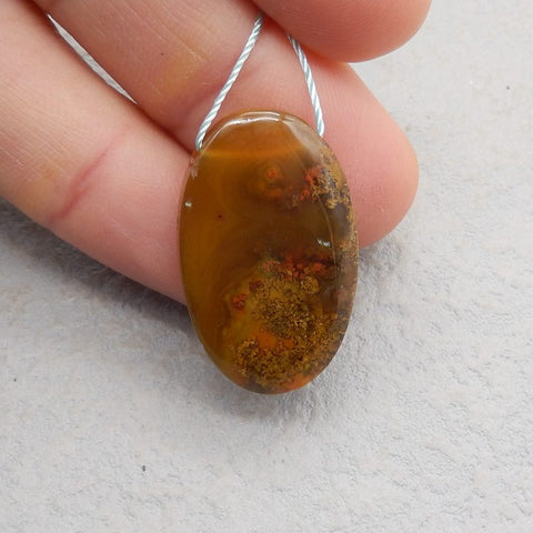 Natural Ocean Jasper Pendant Bead 30*18*8mm, 6.9g