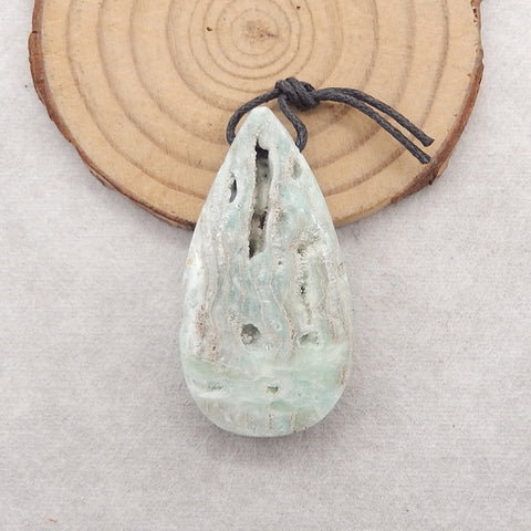 Nugget (Rough Sides) Natural Hemimorphite Gemstone Pendant Bead