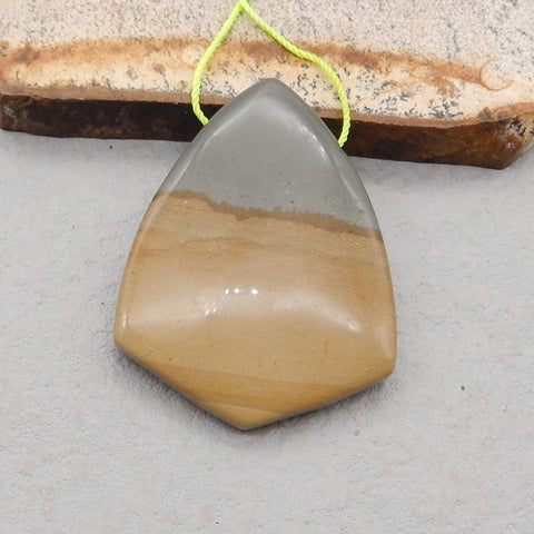 Natural Landscape Jasper Pendant Bead 43*33*7mm, 15.3g