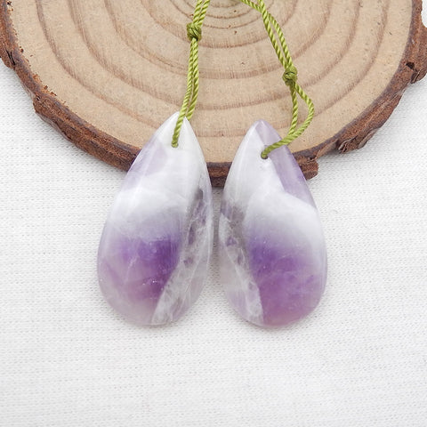 New Natural Stone Amethyst Teardrop Earring Beads, Drilled Earrings For Jewelry DIY Making,Purple Stone Earrings