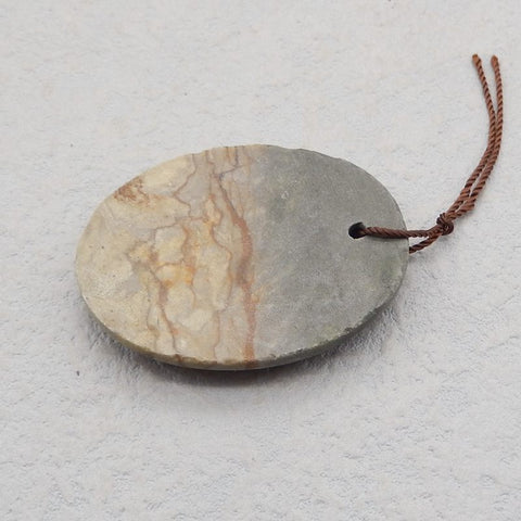 Natural Biggs Jasper Pendant Bead 40*30*7mm, 12.2g