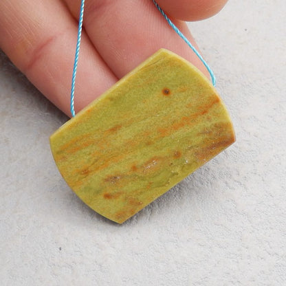 Natural Serpentine Pendant Bead 34*23*4mm, 5.7g