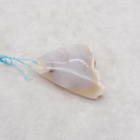 Natural Drusy Blue Lace Agate Pendant Bead