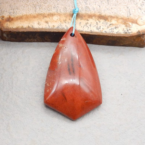 Natural Red River Jasper Pendant Bead 41*25*7mm, 9.5g